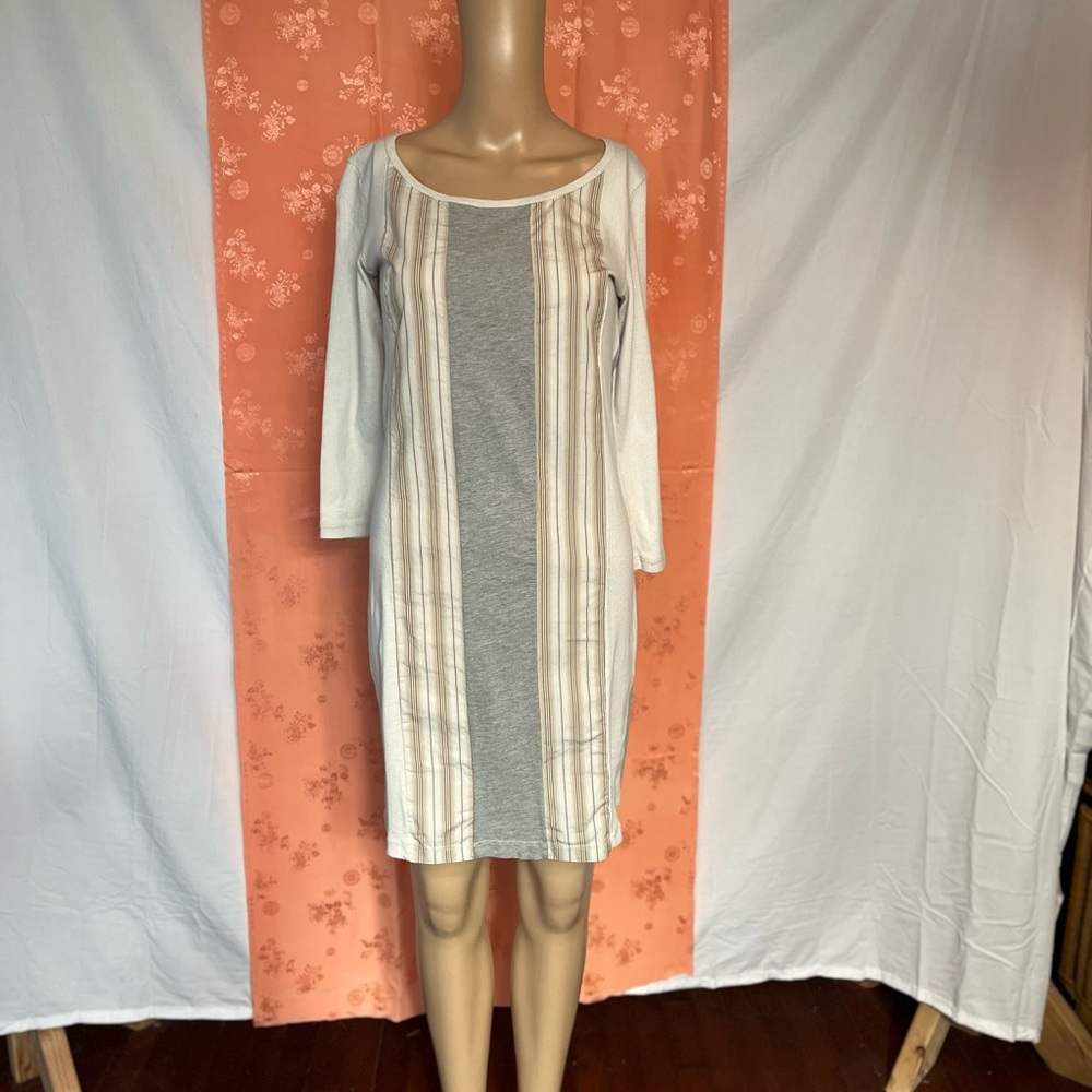 Prairie Underground shirt dress gray stripes size XS